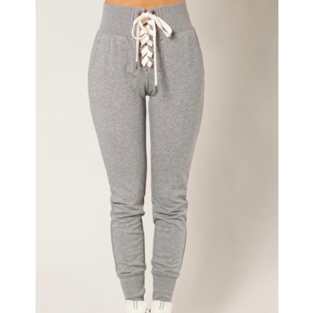 “Lace Me” Grey Joggers